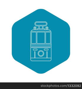 Tram icon. Outline illustration of tram vector icon for web. Tram icon, outline style