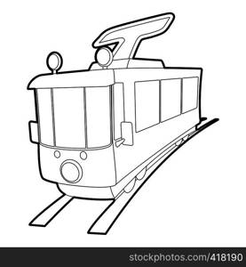 Tram icon. Outline illustration of tram vector icon for web. Tram icon, outline style