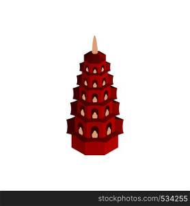 Tran Quoc Pagoda in Hanoi, Vietnam icon in isometric 3d style on a white background. Tran Quoc Pagoda in Hanoi, Vietnam icon