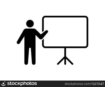 Traning presentation vector isolated icon. School teacher presentation icon education sign vector school teacher illustration. EPS 10