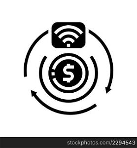 transaction contactless glyph icon vector. transaction contactless sign. isolated contour symbol black illustration. transaction contactless glyph icon vector illustration
