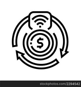 transaction contactless line icon vector. transaction contactless sign. isolated contour symbol black illustration. transaction contactless line icon vector illustration