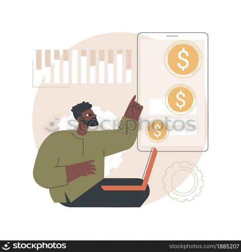 Transactional marketing abstract concept vector illustration. Sales oriented strategy, maximize volume of individual sales, short-term customer relationship, distribution chain abstract metaphor.. Transactional marketing abstract concept vector illustration.