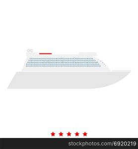 Transatlantic cruise liner icon . Flat style. Transatlantic cruise liner icon . It is flat style