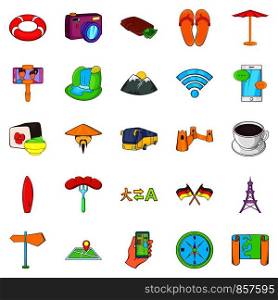 Transborder icons set. Cartoon set of 25 transborder vector icons for web isolated on white background. Transborder icons set, cartoon style