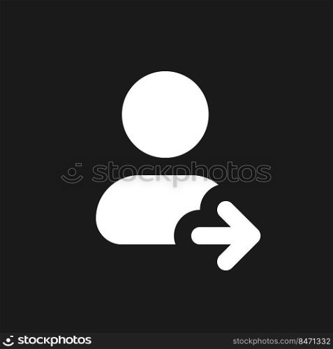 Transfer contact dark mode glyph ui icon. Restoring from backup. User interface design. White silhouette symbol on black space. Solid pictogram for web, mobile. Vector isolated illustration. Transfer contact dark mode glyph ui icon
