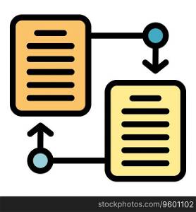 Transfer document icon outline vector. Business decision. Critical cost color flat. Transfer document icon vector flat