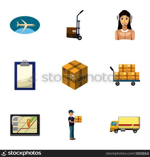 Transfer icons set. Cartoon illustration of 9 transfer vector icons for web. Transfer icons set, cartoon style