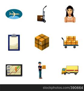 Transfer icons set. Cartoon illustration of 9 transfer vector icons for web. Transfer icons set, cartoon style
