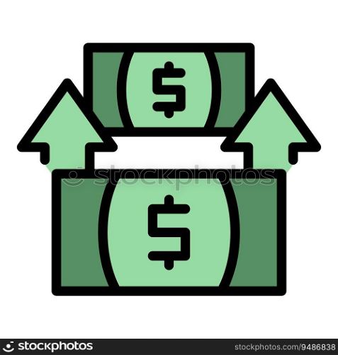 Transfer money back icon outline vector. Phone credit. Mobile wallet color flat. Transfer money back icon vector flat