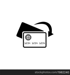 Transfer Money from Card to Card. Flat Vector Icon. Simple black symbol on white background. Transfer Money from Card to Card Flat Vector Icon