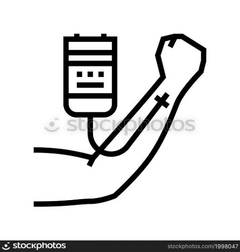 transfusions of red blood cells line icon vector. transfusions of red blood cells sign. isolated contour symbol black illustration. transfusions of red blood cells line icon vector illustration