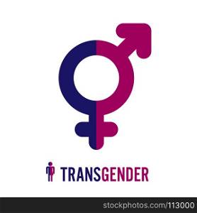 Transgender Icon Symbol. Combining Gender Symbols. Male And Female. Vector Illustration.. Transgender Icon Symbol. Combining Gender Symbols. Male And Female. Vector