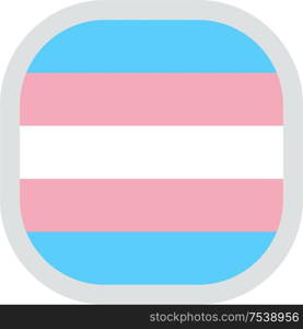Transgender pride flag, rounded square shape icon on white background, vector illustration. rounded square with flag pride lgbt