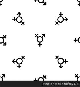 Transgender sign pattern repeat seamless in black color for any design. Vector geometric illustration. Transgender sign pattern seamless black
