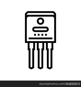transistor electrical engineer line icon vector. transistor electrical engineer sign. isolated contour symbol black illustration. transistor electrical engineer line icon vector illustration