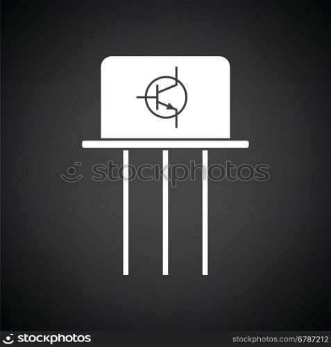 Transistor icon. Black background with white. Vector illustration.