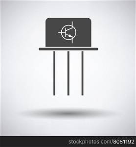 Transistor icon on gray background with round shadow. Vector illustration.
