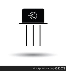 Transistor icon. White background with shadow design. Vector illustration.
