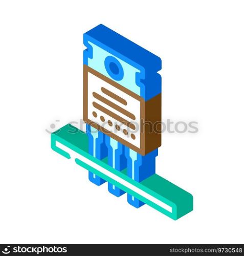 transistor installation electronics isometric icon vector. transistor installation electronics sign. isolated symbol illustration. transistor installation electronics isometric icon vector illustration