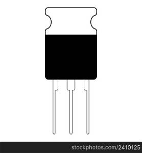 transistor is a semiconductor element icon, vector electronic component transistor