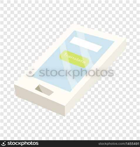 Translate application on a smartphone icon. Cartoon illustration of translate application on a smartphone vector icon for web. Translate application on a smartphone icon