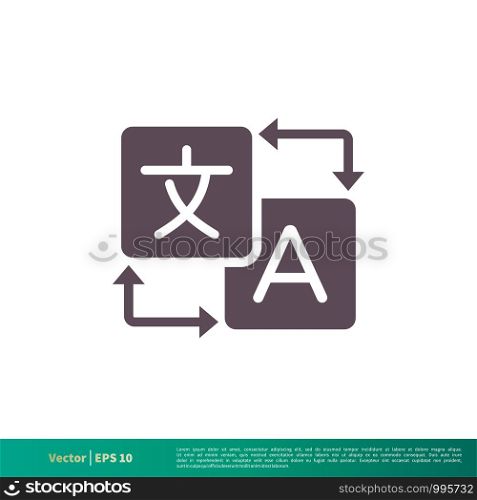 Translation, Translator Icon Vector Logo Template Illustration Design. Vector EPS 10.