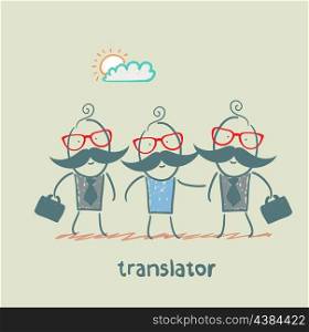 translator helps foreign businessmen