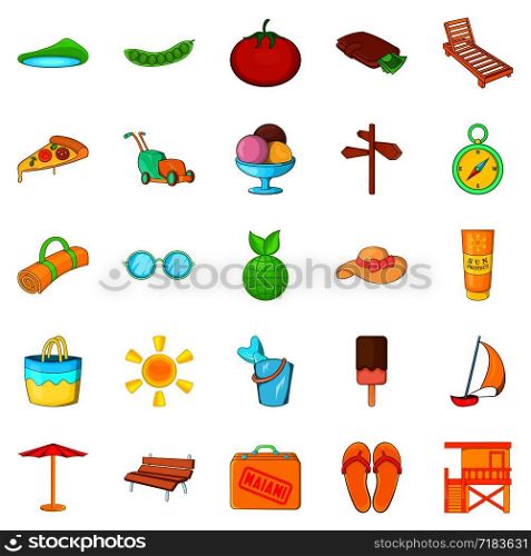Transmigration icons set. Cartoon set of 25 transmigration vector icons for web isolated on white background. Transmigration icons set, cartoon style