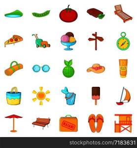 Transmigration icons set. Cartoon set of 25 transmigration vector icons for web isolated on white background. Transmigration icons set, cartoon style