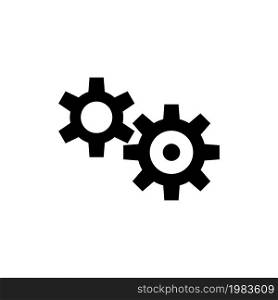 Transmission Cog Wheels. Flat Vector Icon illustration. Simple black symbol on white background. Transmission Cog Wheels sign design template for web and mobile UI element. Transmission Cog Wheels Flat Vector Icon