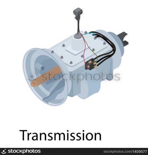 Transmission icon. Isometric of transmission vector icon for web design isolated on white background. Transmission icon, isometric style