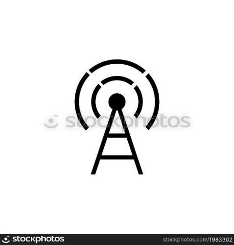 Transmitter Antenna, Cell Phone Tower. Flat Vector Icon illustration. Simple black symbol on white background. Transmitter Antenna, Cell Phone Tower sign design template for web and mobile UI element. Transmitter Antenna, Cell Phone Tower. Flat Vector Icon illustration. Simple black symbol on white background. Transmitter Antenna, Cell Phone Tower sign design template for web and mobile UI element.
