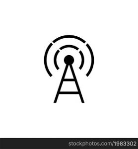 Transmitter Antenna, Cell Phone Tower. Flat Vector Icon illustration. Simple black symbol on white background. Transmitter Antenna, Cell Phone Tower sign design template for web and mobile UI element. Transmitter Antenna, Cell Phone Tower. Flat Vector Icon illustration. Simple black symbol on white background. Transmitter Antenna, Cell Phone Tower sign design template for web and mobile UI element.