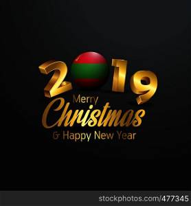 Transnistria Flag 2019 Merry Christmas Typography. New Year Abstract Celebration background
