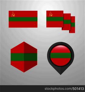 Transnistria flag design set vector
