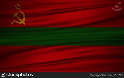 Transnistria flag vector. Vector flag of Transnistria blowig in the wind. EPS 10.