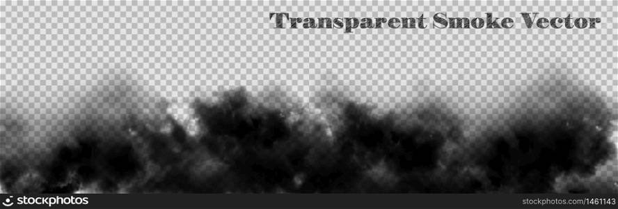 Transparent a Black Smoke Panorama. Vector illustration
