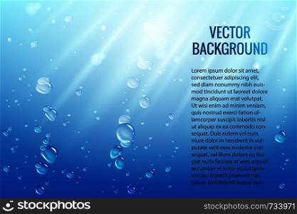 Transparent air bubbles under the water. Vector illustration