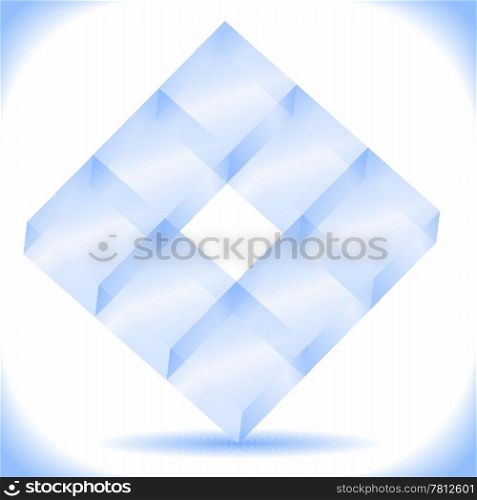 Transparent blue cubes