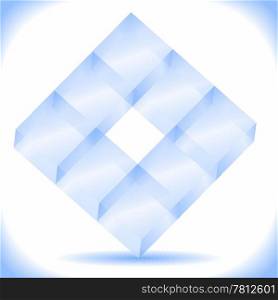 Transparent blue cubes
