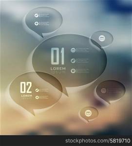 Transparent bubble, Infographics on blur landscape can be used for workflow layout, banner, step up options, number options, web template