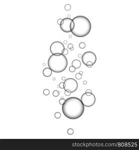 Transparent bubbles icon. Realistic illustration of transparent bubbles vector icon for web design. Transparent bubbles icon, realistic style