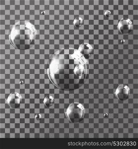 Transparent bubbles on Gray Background. Vector Illustration. EPS10. Transparent bubbles on Gray Background. Vector Illustration.