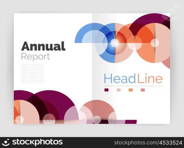 Transparent circle composition on business annual report flyer. Transparent circle composition on business annual report flyer. Vector illustration