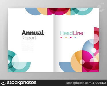 Transparent circle composition on business annual report flyer. Transparent circle composition on business annual report flyer. Vector illustration