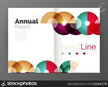 Transparent circle composition on business annual report flyer. Transparent circle composition on business annual report flyer. Vector illustration