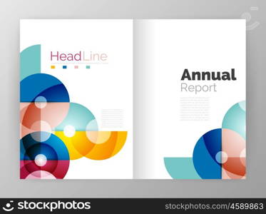 Transparent circle composition on business annual report flyer. Transparent circle composition on business annual report flyer. Vector illustration