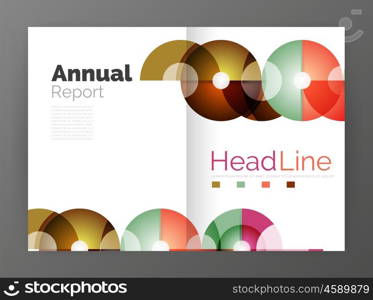 Transparent circle composition on business annual report flyer. Transparent circle composition on business annual report flyer. Vector illustration