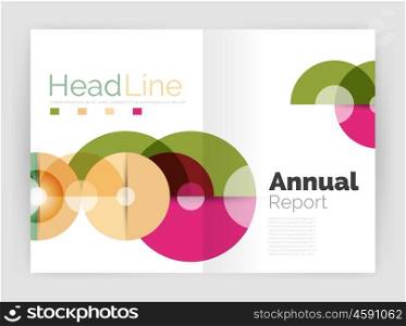 Transparent circle composition on business annual report flyer. Transparent circle composition on business annual report flyer. Vector illustration